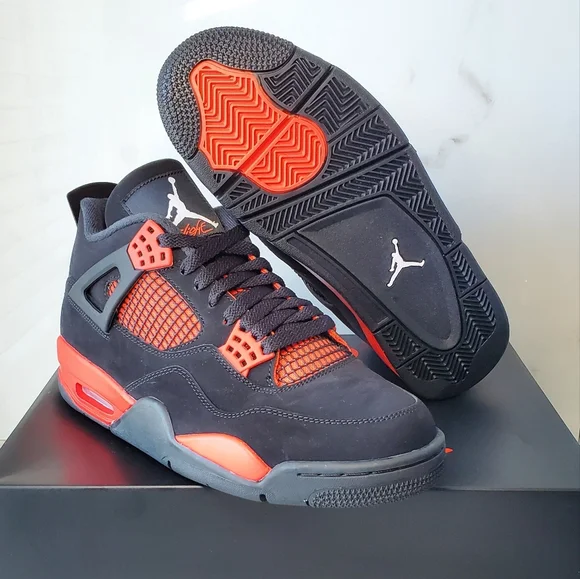 Nike | Shoes | Nike Air Jordan 4 Retro Red Thunder Black  display picture 3